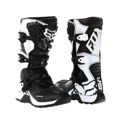Fox Comp 5 Youth MX Boots - Black/White  - Size 4