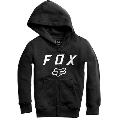 Fox Youth Legacy Moth Zip Hooded Fleece - Black