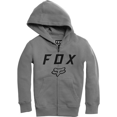 Fox Youth Legacy Moth Zip Hooded Fleece - Grey