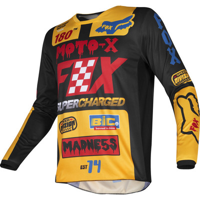 Fox 180 Youth CZAR MX Jersey - Black/Yellow
