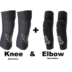Fox Enduro Elbow &amp; Knee Set (White &amp; Grey)