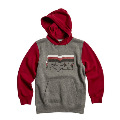 Fox Youth Farout Pullover Hooded Fleece - Grey/Red