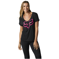 Fox Boundary Short Sleeve Top Womens - Black/Pink