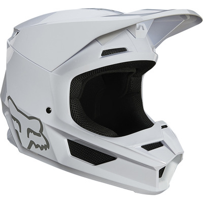 Fox V1 Plaic MX Helmet ECE - White