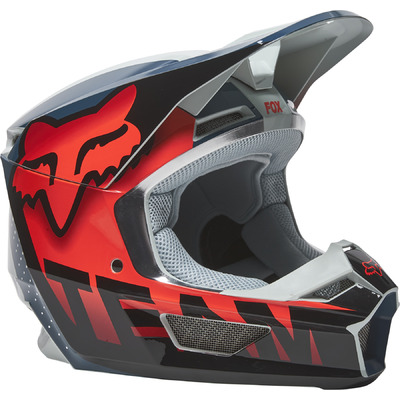 Fox V1 Trice MX Helmet ECE - Grey/Orange