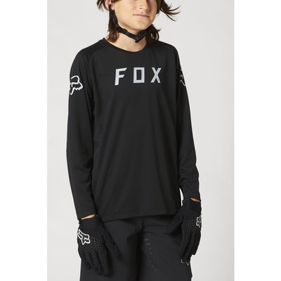 Fox Youth Defend Long Sleeve Jersey - Black