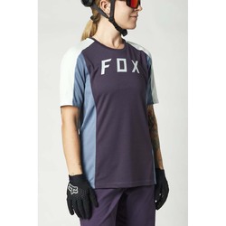 Fox Defend Short Sleeve Jersey Womens - Dark Purple - S