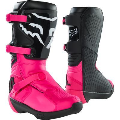 Fox Youth Comp Boot MX Boots 2021 - Black/Pink