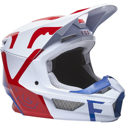 Fox V1 Skew MX Helmet ECE - White/Blue/Red (Damaged Box)