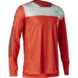 Fox Defend Long Sleeve Jersey Moth - Fluro Red - Large (HOT BUY)