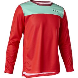 Fox Defend Long Sleeve Jersey Moth Youth - Fluro Red - S