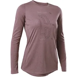 Fox Ranger DR Long Sleeve Jersey Womens - Fluro Red