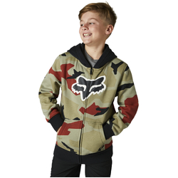 Fox Bnkr Zip Fleece Youth - Green Camo
