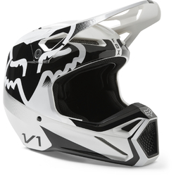 Fox V1 Leed Helmet DOT/ECE Youth - Black/White