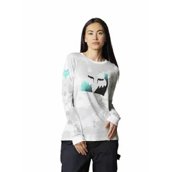 Fox Detonate Long Sleeve T-Shirt Womens - White/Grey