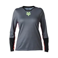Fox Defend Race Long Sleeve Jersey Womens - Pewter