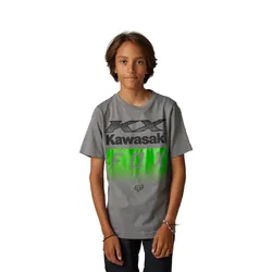 Fox Kawasaki Short Sleeve Tee Youth - Heather Graphite