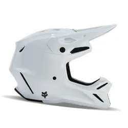 Fox V3 RS CARBON SOLID HELMET - White