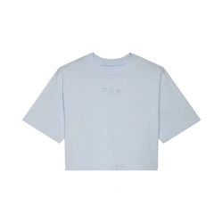 Fox Wordmark OS Crop Tee Womens - Blue