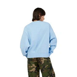 Fox Wordmark OV Fleece Crew Womens - Blue