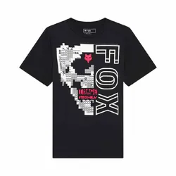 Fox Image Skull Short Sleeve Tee T-Shirt Youth - Black