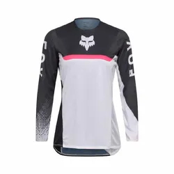 Fox Flexair Fracture Jersey Womens - White/Black