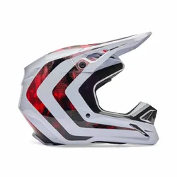 Fox V1 Kairos Helmet - White/Fluro Red
