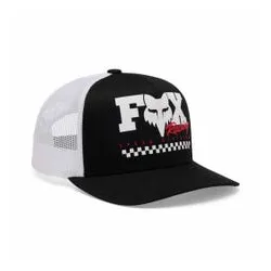 Fox Checker Mesh Trucker Hat/Cap Youth - Black/White
