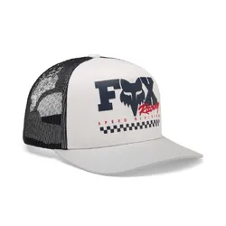 Fox Checker Mesh Trucker Hat/Cap Youth - White - OS