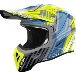 Airoh Aviator Ace 2 Proud - Yellow/Gloss Blue - M