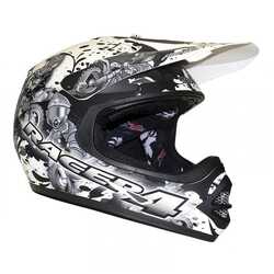 RXT Racer 4 MX Helmet Youth - Matt Black/White - Large