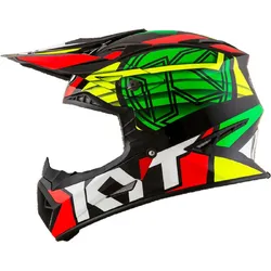 KYT Jumpshot #1 MX Helmet - Black/Green Fluoro