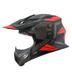 KYT Jumpshot #3 MX Helmet - Black/Red Fluoro