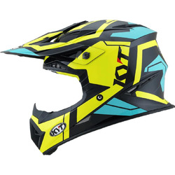 KYT Jumpshot #3 MX Helmet - Black/Aqua Blue