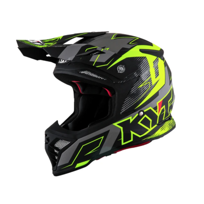 KYT Skyhawk Digger MX Helmet with MIPS - Matt Grey/Yellow