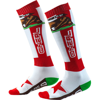 Oneal Pro Socks - California Red/White/Brown - Size OS
