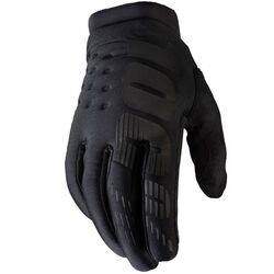 100p 100% Brisker Winter MX Gloves - Black/Grey