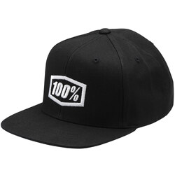 100% Essential Snapback Hat/Cap - Black - OS