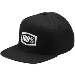 100% Essential Snapback Hat/Cap - Black