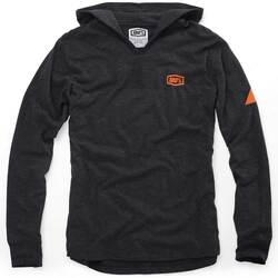 100% Hooded Sweatshirt - Black/Orange - Small
