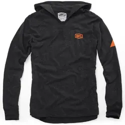 100% Hooded Sweatshirt - Black/Orange - Small