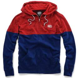 100% Arvius Hooded Sweatshirt - Red/Navy
