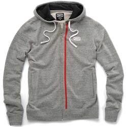 100% Drew Zip Hooded Sweatshirt - Grey