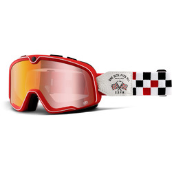 100% Barstow Classic OSFA-2 Spray Goggles Mirror Lens - Red