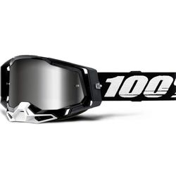 100% Racecraft2 MX Goggle Black Mirror Silver Lens