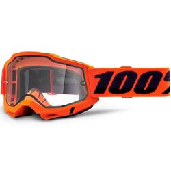 100% Accuri2 Enduro Moto MX Goggle Orange Clear Lens