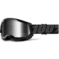100% Strata 2 Goggle - Black with Silver Lens