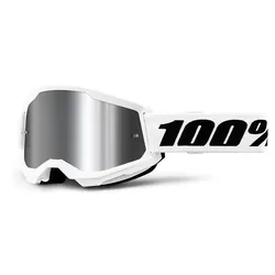 100% Strata 2 Goggle -Mirror Lens - White/Silver