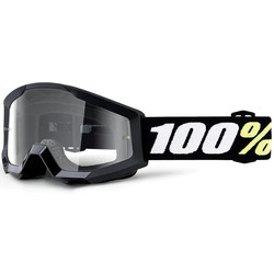 100% Strata Mini MX Goggles Clear Lens - Black