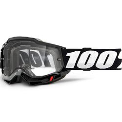 100% Accuri2 Enduro Moto MX Goggle Black Clear Lens